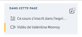Vue d'un sommaire de contenus