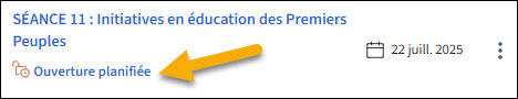 Vue de l'incateur d'ouverture d'un module