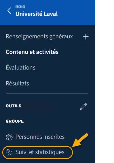 Vue Suivi et statistiques